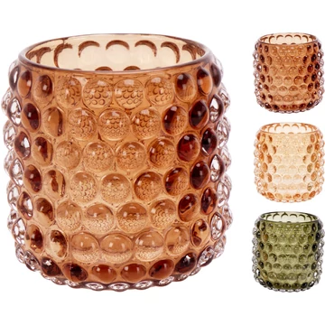 Mécsestartó üveg pöttyös – 8x8 cm
