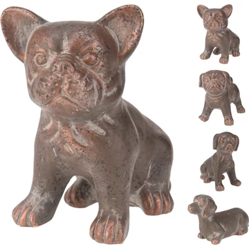 Antikolt réz kutya figura – 15 cm