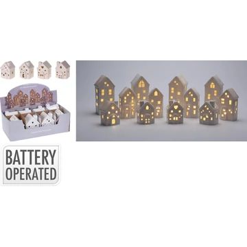 Házikó LED-es – fehér, 8 cm