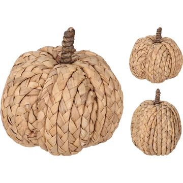Fonott tök dekoráció – natúr, 15 cm