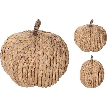 Fonott tök dekoráció – natúr, 20 cm