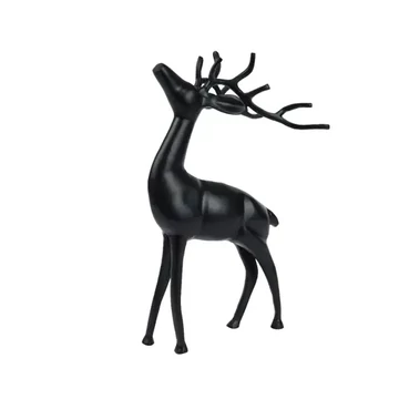 Alumínium szarvas dekoráció – fekete, 47 cm