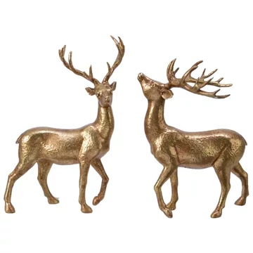 Arany szarvas dekoráció – Polyresin, 26 cm