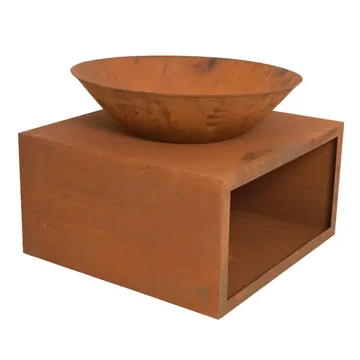 Tűzrakó szögletes rozsdás – 75 x 75 x 58 cm