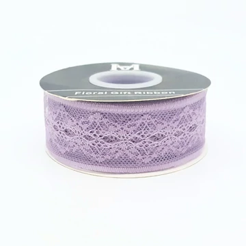 Csipke szalag 4 cm 23 m, pasztell lila