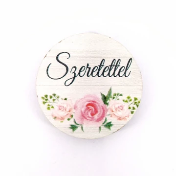 Fa tábla 3x3 cm 5 db, "Szeretettel"