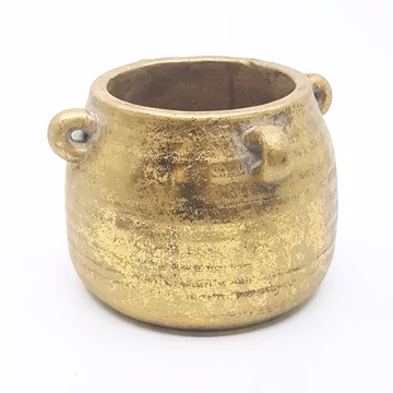 Több füles arany kaspó 16 cm