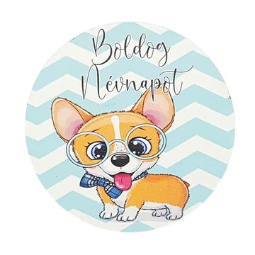 Fa tábla 7x7 cm 5 db, "Boldog Névnapot"