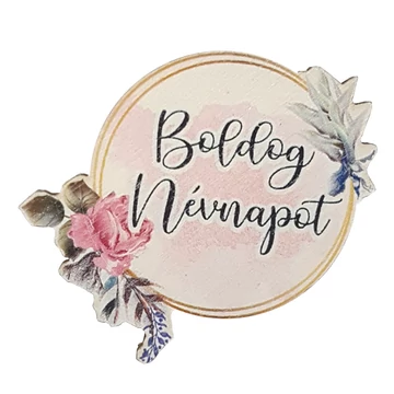 Fa tábla 4.5x3.5 cm 5 db, "Boldog Névnapot"