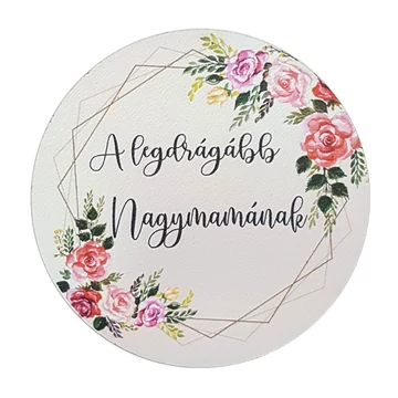 Fa tábla 7x7 cm 5 db, "A legdrágább Nagymamának"