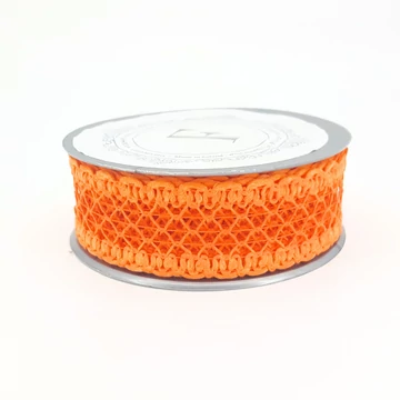 Horgolt csipke szalag – 3,5 cm × 10 yard, narancs