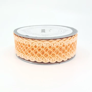 Horgolt csipke szalag – 3,5 cm × 10 yard, barack