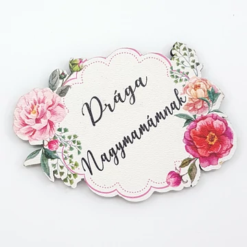 Fa tábla 7.5x5.5 cm 5 db, "Drága Nagymamámnak"