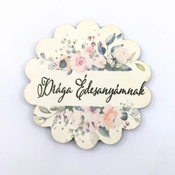 Fa tábla 6x6 cm 5 db, "Drága Édesanyámnak"