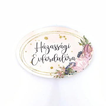 Fa tábla 6x4 cm 5 db, "Házassági Évfordulóra"