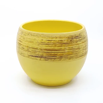 Rustic kaspó 20 cm, sárga