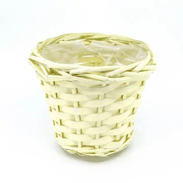 Pasztell fonott kaspó 16 cm, sárga