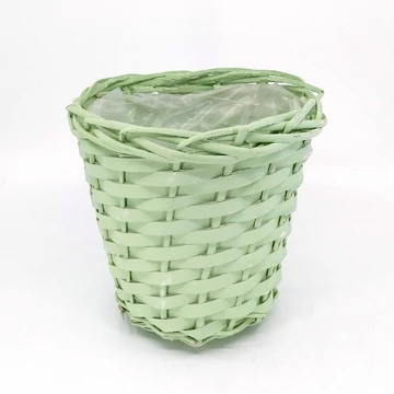 Pasztell fonott kosár 18 cm, zöld