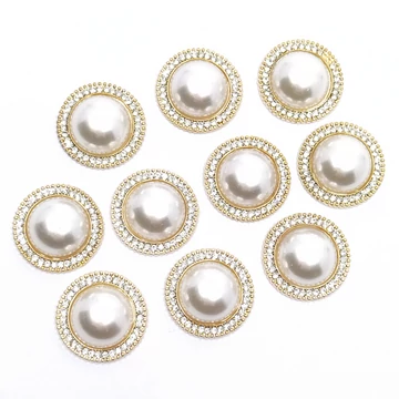 Strasszos bross kerek 10 db 2.5x2.5 cm, arany