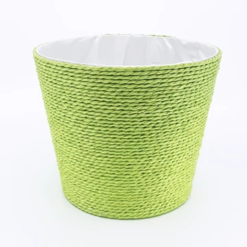 Színes fonott cérna kaspó 18 cm, zöld