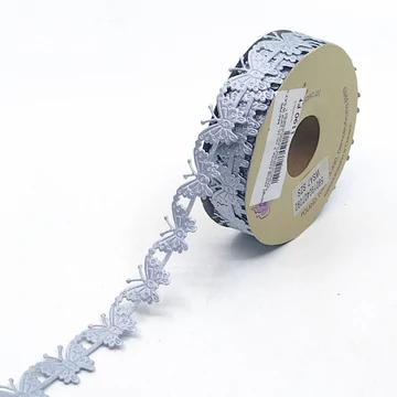Pillangó szalag szürke 2 cm 10 yard WSA7