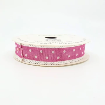Pöttyös szalag 2,8 cm 10 m, magenta