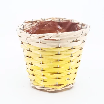 Vessző kaspó 14 cm sárga