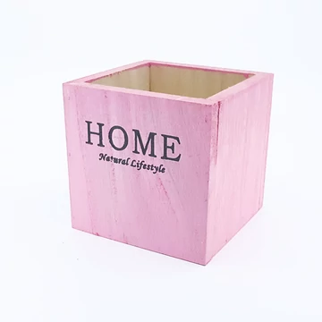 Fa kocka "HOME" rózsaszín