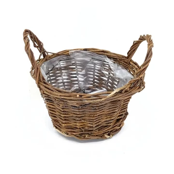 Kosár kerek vessző füles 14 cm