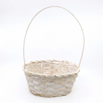 Bambusz florentin kosár antikolt, 22x18 cm