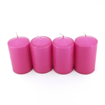 Adventi henger gyertya 4 db-os 50x70 mm, magenta