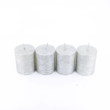 Rusztikus henger 4 db-os 40x50 mm metál, ezüst