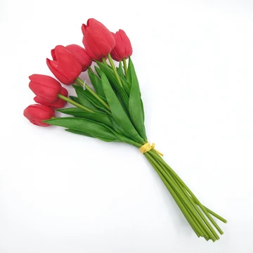 Tulipán gumi csokor – 10 szál, piros