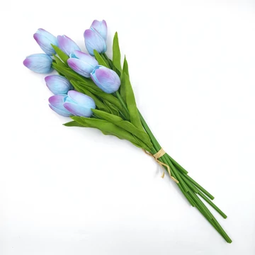Tulipán x10 selyem kötegelt 40 cm, kék