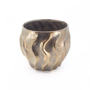 Bronz hullámos kaspó 17 cm