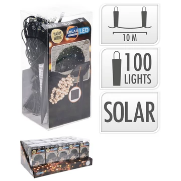 Fényfüzér napelemes 5m 100 led