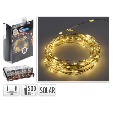 Fényfüzér napelemes 10m 200 led