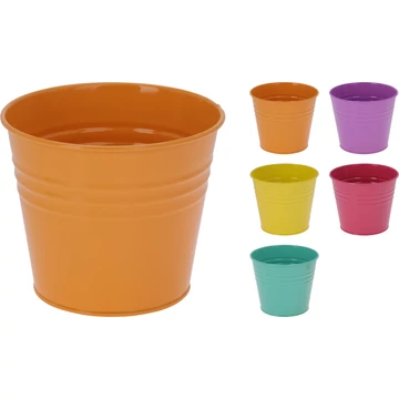 Színes cink kaspó élénk 13 cm