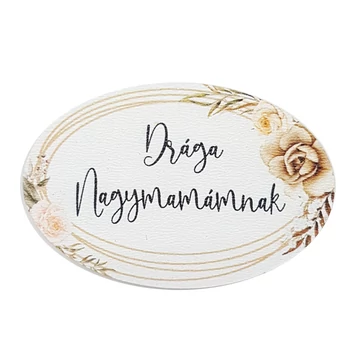 Fa tábla 6x4 cm 5 db, "Drága Nagymamámnak"