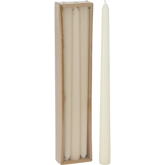 Elefántcsont gyertya szett – 30 cm, 6 db
