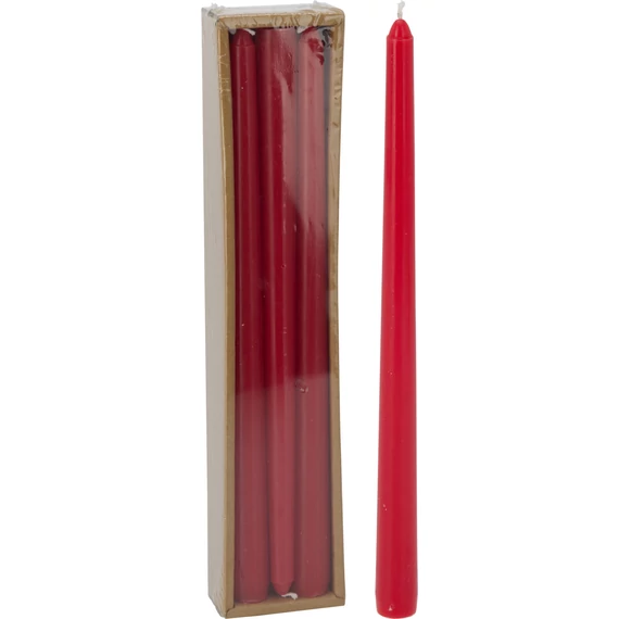 Piros gyertya szett – 30 cm, 6 db