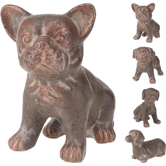 Antikolt réz kutya figura – 15 cm