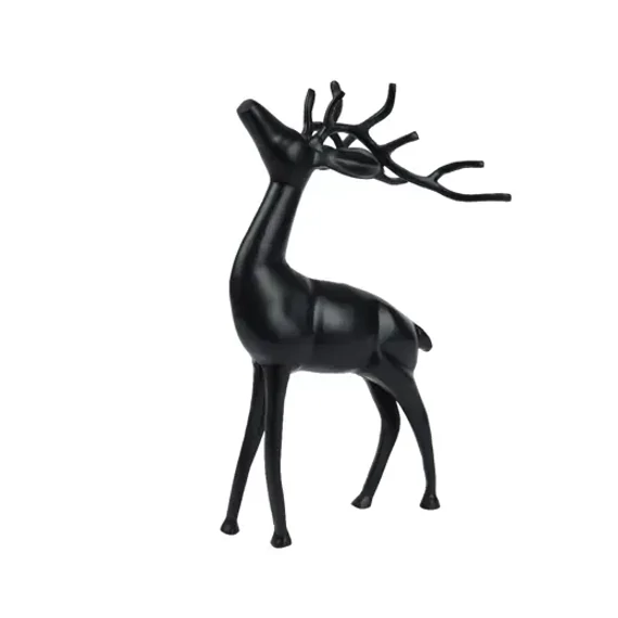 Alumínium szarvas dekoráció – fekete, 47 cm