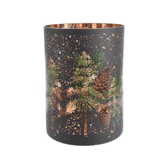 Fenyő mintás mécsestartó 18 cm