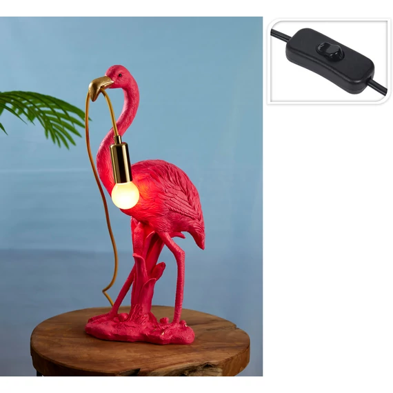 Asztali lámpa pink flamingó 45 cm
