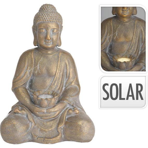 Buddha solar 44 cm arany 