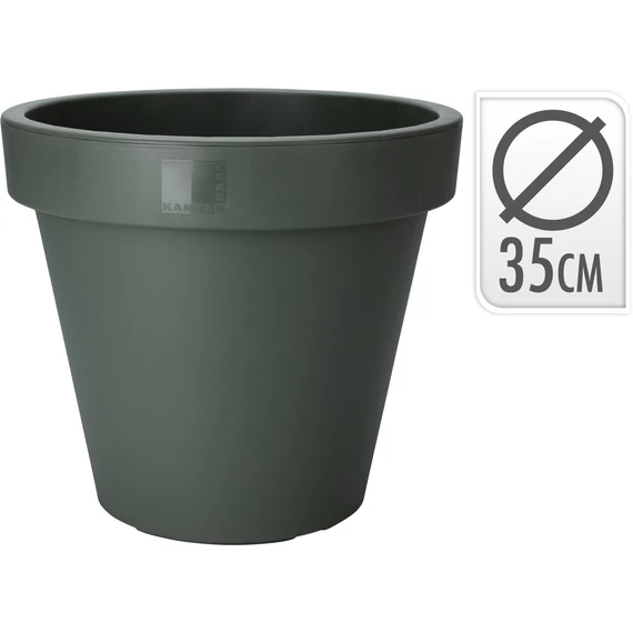Kerek műanyag kaspó – 35 cm, zöld