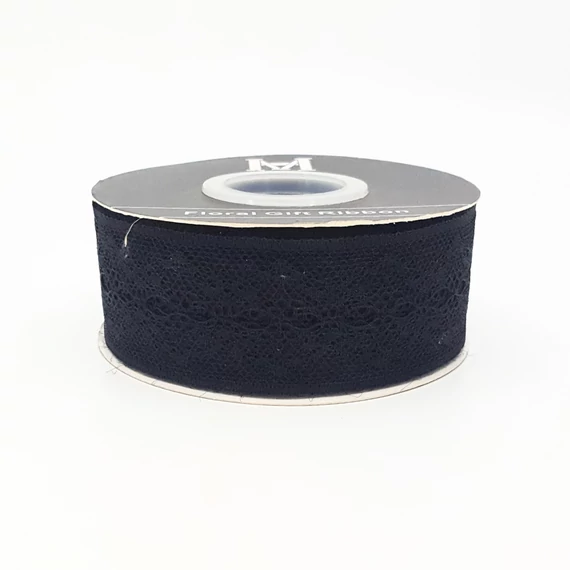 Csipke szalag 4 cm 23 m, fekete