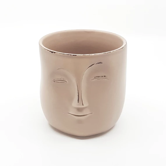Fej alakú kerémia kaspó 12 cm