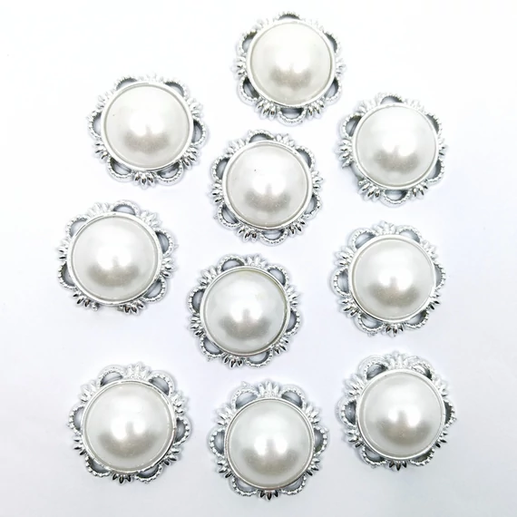 Bross kerek 10 db 3x3 cm, ezüst
